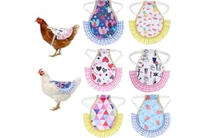 APLZGMG 6 Pcs Printed Chicken Saddle for Hens, Chicken Saddle Fits Small Medium Hen Accessories, Chickens Apron Wing Back Feather Fixer Supplies, Chickens Clothes for Poultry Protection