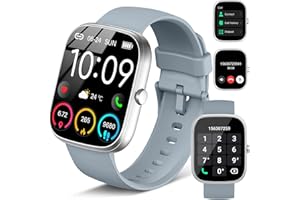 UAUE Smartwatch Uomo Donna, 1.91" Orologio Smartwatch con Effettua/Risposta Chiamate, 110+ Sportive, Contapassi, 24H Sonno/Cardiofrequenzimetro, Impermeabil IP68 Fitness Smart Watch per Android iOS, Grigio