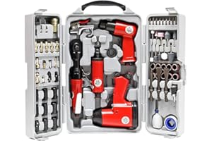 WILTEC Set herramientas aire comprimido 71 piezas Llave impacto Martillo cincelador Destornillador carraca