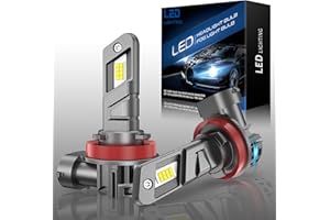 AUXIRACER H11/H8/H9 LED Lampadina senza polarità, 16000LM 80W 6500K Bianco Xenon 500% Luminoso H11 LED Fari auto e moto, sostituzione alogena per abbaglianti e anabbaglianti, H11/H8/H9 IP68, 2 Pezzi