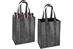 INBOLM Bottle Carrier,2PCS Wine Bottle Bag for 6 Bottles, Reusable Compartment Wine Bottle Holder Bag with Carry Handle for Storing Carrying Wine Beer Champagne(31 X 25 X 18cm)