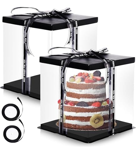 Warmiehomy Transparente Kuchenbox 30 X 30 X 35 Cm – Mit Deckel & Band, Für Torten Bis 25,4 Cm Höhe