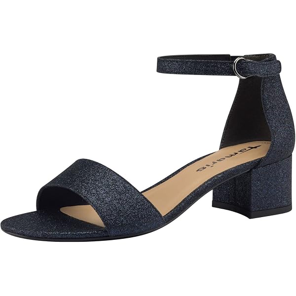 Tamaris Sandale à Talon Bloc Femme - Blanc Design épuré - Semelle Antidérapante Et Fermeture Velcro
