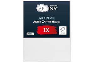 Artina Canvas Toile Peinture Grand Format 80x100 cm – Tableau Peinture Châssis Entoilés en Bois FSC© – Tableau a Peindre Blanche 100% Coton 280g/m² – Toiles à Peindre Stable Akademie