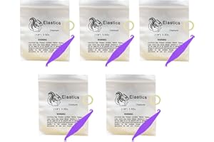 HRASY Lot de 500 élastiques orthodontiques de 0,6 cm, taille moyenne de 99,2 g, 5 placeurs élastiques pour appareils dentaires