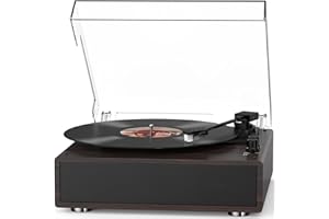 RETROLIFE Record Player Built-in Stereo Speakers Vintage Turntable for Vinyl Records Bluetooth Retro LP Phonograph All-in-one High Fidelity AT-3600L MM Cartridge 3 Speed Belt-Driven Phono Audio