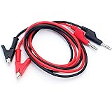 Aofan Multimeter Probe Test Cable Banana Plug to Alligator Clip Test Probe 15A1000V 4mm 1M (Black & Red) 2Pcs