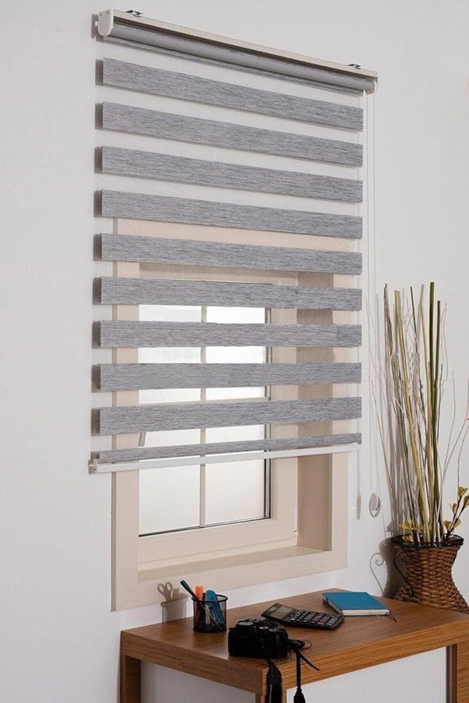 Beyazıt Tekstil Gri Bambu Zebra Stor Perde Gri 110 x 200 byzt430