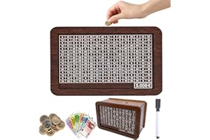 May Huang Hucha de Madera, Hucha con Contador, Hucha para Niños con Objetivo de Ahorro y Números de Tictac para Ayudar a Los Niños a Desarrollar el Hábito de Ahorro (5000€)