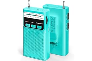 Tendak FM/AM/UKW Radio Klein, Taschenradio mit 1200mAh Akkubetrieb, Transistorradio mit Hervorragender Empfangs und Klangqualität, Tragbares Radio mit Taschenlampe/Rückclip/Lanyard/TF