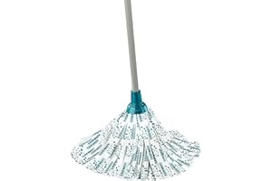 Leifheit Classic Mop Viskose, mit Viskose und Polyester für hartnäckige Flecken auf Fliesen und Steinböden, 1,25m Stahlstiel,