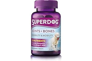 Vitabiotics Superdog Joints and Bones | Joint Supplement for Dogs, with Glucosamine, Calcium & Green Lipped Mussel | from UK's No.1 Vitamin Company