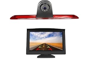 MISAYAEE Telecamera posteriore HD 720p per parcheggio con monitor LCD da 5,0 pollici, terza luce freno di ricambio per Transporter Transit V363 Jumbo F150/F250/F350 Transit MK8 2014-2019