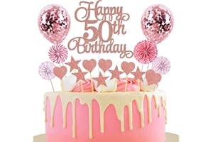Cake Decoration 50th Birthday Rose Gold Boy Girl Happy Birthday 50th Glitter Cake Topper 50th Cake Decoration Birthday Happy 50th Birthday Cake Decoration 50th Birthday Girl
