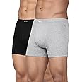Levi's 010 Men's Pure Cotton Solid Boxer Brief - Mid Rise, Inner Elastic Waistband (Pack of 2)