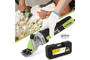 CGOLDENWALL Tondeuse Mouton Électrique 850 W 6 Vitesse Réglable Professionnelle pour Raser Les Moutons Animaux Laines Chèvres 220 V CE Avec Lubrifiant (13 dents droites)