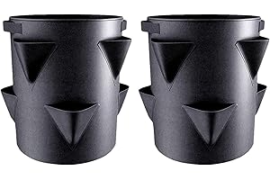 GENERIC Jardinières de fraises d'extérieur | Pots de plantation de fraises avec 6 poches latérales | Pots de plantation portables en tissu non tissé de 20,5 litres pour intérieur et extérieur