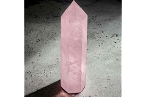 arana's - Obelisco de cuarzo rosa - Cristales curativos en varitas torre 6 lados facetados terminacion punta - Meditacion terapia sanacion chakras - Piedras naturales (1, Barra cuarzo rosa)