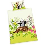 Herding DER KLEINE MAULWURF Kleinkinder-Bettwäsche-Set, Wendemotiv, Bettbezug 100 x 135 cm, Kopfkissenbezug 40 x 60 cm, Baumw