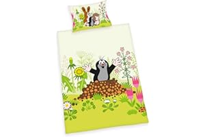 Herding Der Kleine Maulwurf Komplet Pościeli Dla Małych Dzieci, Dwustronny Motyw, Bawełna/Bawełna Renforcé, Poszewka Na Kołdrę 100 x 135 cm, Poszewka Na Poduszkę 40 x 60 cm