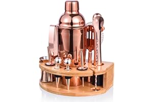 Cocktail Shaker Set,Esmula 750ML 12 Teiliges Edelstahl Barkeeper Kit Geschenk für Männer, Frauen, Freunde, Home Stylish Bar Tool Set mit Cocktail Rezeptheft (RoséGold)