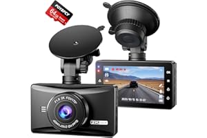 POYBPCY Dash Cam Car 2K, Car Camera with 64 g SD Card, 3 Inch IPS Screen Dash Cam, Night Vision + WDR Dash Cam Front, 170° Wide Angle, Loop Recording, G-Sensor, 24/7 Parking Monitoring