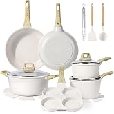 GiPP Cookware Sets with Non-Stick Ceramic Coating &ndash; 17 Pieces Induction | Large capacity, skip in pan, fry, stew, fry, dishwa