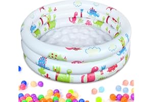 DIELOVEHUA Piscina per Bambini ø90 cm, Piscina Gonfiabile Bambini, Piscina, Mini Piscina Gonfiabile, Piscina 3 Anelli, Piscinetta per Bambini, per Bambini, Piscina Coperta e All'aperto
