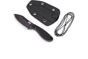 KHU Cuchillo de Cuello Cuchillo Hoja Fija Cuchillo Caza Cuchillo Supervivencia Cuchillo Camping Cuchillo Bushcraft - D2 Acero Mango de G10 - Outdoor Caza Camping Accesorios - Funda Kydex - 09A