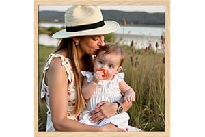 Ditwis Marco 30x30 cm Color Madera, Marco Cuadrado Adecuado para Fotos e Imágenes, Visualización Horizontal o Vertical en Pared o Mesa