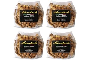 TERRE DI LIDIA SAPORI E SAPERI DI PUGLIA Terre di Lidia - Mandorle dolci grezze sgusciate (4 Confezioni da 500g) - Ricche di fibre, vitamine e proteine e sali minerali - Produzione 100% italiana: Puglia