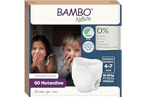 BAMBO NATURE Bambo Dreamy Night Pants taglia M (15-35 kg) – 60 pz Scatola mensile |Pannolini a mutandina notte | Pannolini pull-up per bambini | Mutandine ultra assorbenti che soffrono di enuresi notturna