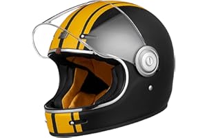 ORIGINE Casco Moto Integral Vintage ECE Homologado Cáscara de Fibra de Vidrio con Visera
