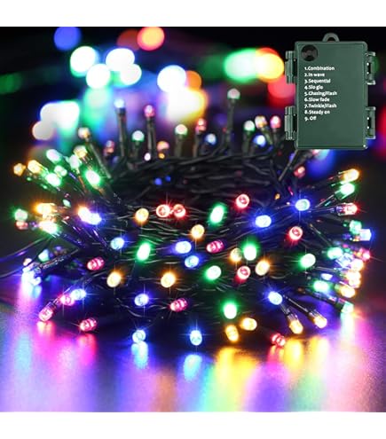 Qedertek 20m 200 LED warm wit fee lichten, 8 modi, waterdicht, voor