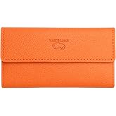 Marco Lucci Siyah Deri Kadın C&uuml;zdan, Hakiki Deri, Fermuarlı B&ouml;l&uuml;ml&uuml;, Minimalist Orange Wallet (Turuncu)