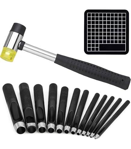Lot De 15 Emporte-pièces Creux Pour Ceinture Fierudeng - Diamètres 1 à 15 Mm, Pour Cuir, Tissu, Rembourrage - Travail Du Cuir Et Artisanat - 12