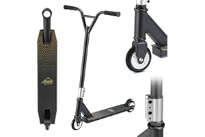Sportana Trottinette 100mm Roues PU Guidon 360° ABEC 9 Trottinette StuntTrottinette Kickscooter Bande adhésive Enfants Adultes Châssis en Aluminium