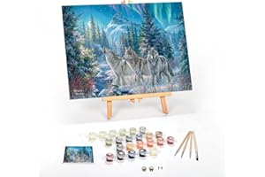 Ledgebay Malen nach Zahlen Erwachsene: Anfänger bis Fortgeschrittene Zahlenset mit Acrylfarbe und Staffelei Malen nach Zahlen Erwachsene mit Rahmen (Mondaufgangslied 30x40 cm Gerahmt)