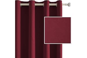Ystyle Tende Oscuranti per Interni 2 Pezzi, 140x240 CM, Termiche Isolanti, Anti-Rumore, con Anelli, Tenda Moderna Per Camera da Letto e Soggiorno, Bordeaux