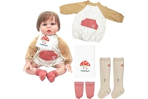 Vestiti per bambole Xerteam per bambole da 20-22 pollici, tuta, bavaglino, calzini marroni, calzini rossi per bambole da 50-55 cm, abiti e accessori per bambole come regalo per bambini (senza bambola)