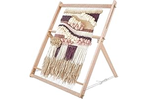 QAUUCP Metier A Tisser Kit de métier à Tisser en Bois de hêtre Massif de Grande Taille - Métier à Tisser Mural Pliable et réglable for Tapisserie/Tapis de Sol/écharpe Cadre à Tricoter à la Main