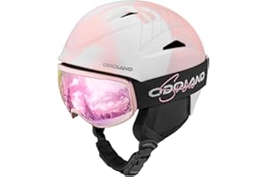 Odoland Ski Helmet with VLT 18% Ski Goggles Combo for Skiing Snowboard, Light Weight Adjustable Ventilation Snow Helmet with Warm Fluffy Earpads for Men Women Adult Youth