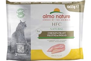 Almo Nature - HFC Natural - Filet de Poulet – Nourriture Humide pour Chat Adulte: 6 sachets fraîcheur de 55g