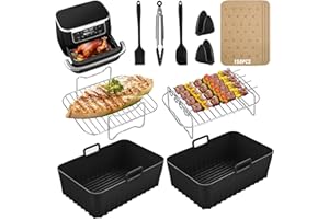 XUNIVERS Accessori per Friggitrice ad Aria - Set Riutilizzabile per Ninja Af300EU, Af400EU, Tower T17088, Cecotec 4.7-6.4L