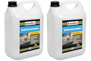 Isolbau Verre à eau de potassium 28/30° - 2 x 5 litres de solution de silicate de potassium comme base adhésive et pour l'étanchéité - Résistant aux intempéries pour l'intérieur et l'extérieur