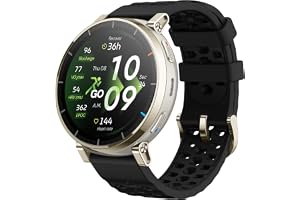 Amazfit Active 3 premium GPS-smart klocka för löpning, 1,32 tum AMOLED-skärm i safir, 12 dagars batteritid, 4 GB, NFC, offlinekartor, 170+ sportlägen, 5 ATM, Smartwatch för Android och iPhone