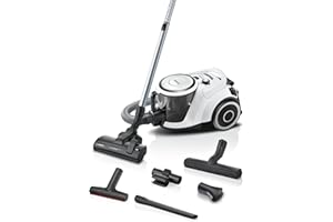 ‎BOSCH HAUSGERÄTE Bosch Staubsauger beutellos Serie 6 BGC41XALL, Bodenstaubsauger, Testsieger, ideal für Allergiker, Hygiene-Filter, Hartbodendüse, XXL-Polsterdüse, hohe Saugleistung, leise, 700 W, weiß