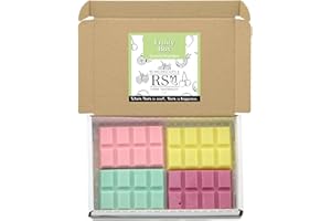 RS Wellness Highly Scented Fruity Scented Wax Melts - 4 x Snap Bar Box - Black Cherry, Sherbet Lemon, Lime Basil and Mandarin and Lemon and Raspberry Tonic Handpoured Soy Wax