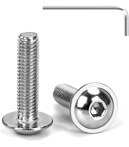 10 Viti A Testa Bombata M6 X 25/25 Con Esagono Incassato E Flangia ISO - Foto 9