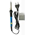 INDITRUST New Complete Kit of Soldering Iron with adjustable temp and 5X Bits of different shapes 60W Temperature Controlled (Round Tip)